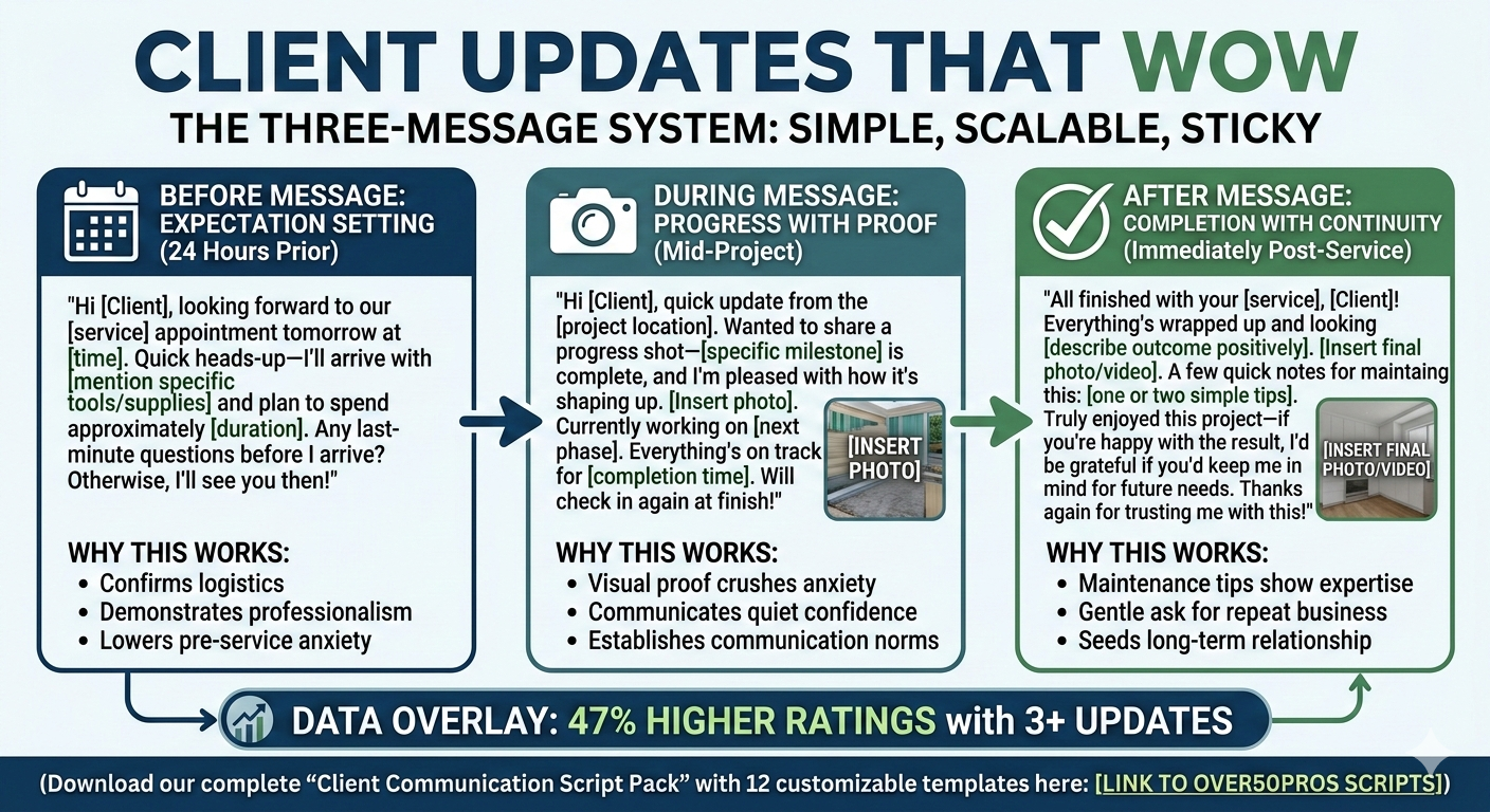 Before-During-After Client Updates That Wow - Over50Pros